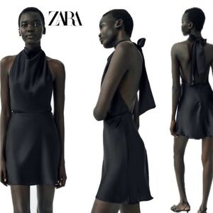 Zara Sleek Black Backless Dress